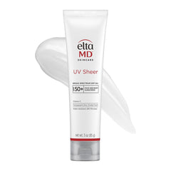 EltaMD UV Sheer bottle application shows quick absorption for a matte finish