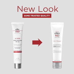 EltaMD UV Sheer transparent zinc oxide finish on skin without streaks
