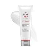 EltaMD UV Sport sunscreen lotion on forearm, ready for an outdoor run.