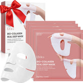 Elvira Bio-Collagen Real Deep Mask packshot shows four-pack packaging for convenient hydration