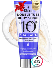 Elvira KP Bump Eraser dual-tube design shown for exfoliation and moisturizing in one step