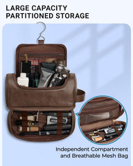 Elviros toiletry bag coffee hanging hook enables easy access in hotels