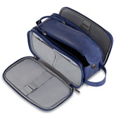 Elviros Toiletry Bag leather exterior shows premium texture for durable travel organization.