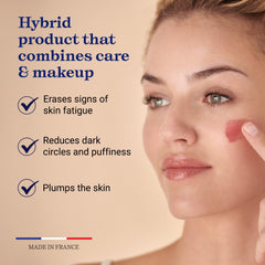 Embryolisse hyaluronic acid moisture closeup showing plump, refreshed skin.
