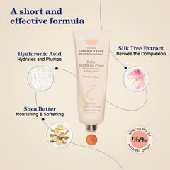Embryolisse silk tree extract closeup signaling gentle radiance.