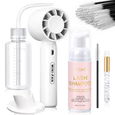 EMEDA lash cleaning kit fan provides quick drying for efficient lash care.