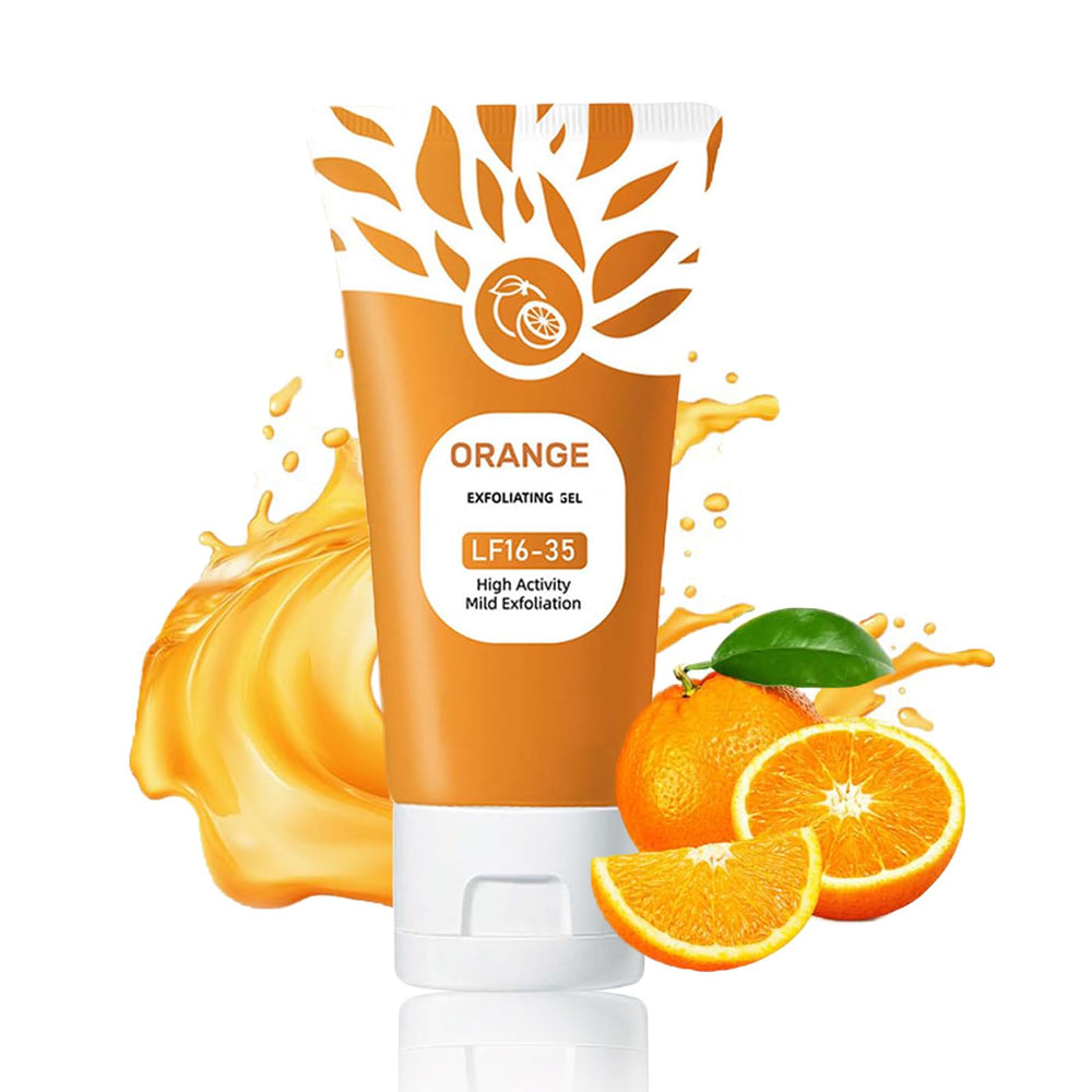 Emgmcp Orange Enzyme Exfoliating Gel bottle closeup for gentle cleansing and pore refinement.
