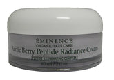 Eminence Arctic Berry Peptide Radiance Cream tube shows lightweight hydration for bright skin.