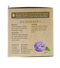 Label details of Eminence Bakuchiol Plus Niacinamide Moisturizer for sensitive skin users