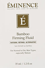 Eminence Bamboo Firming Fluid label close-up shows antioxidant and pH balance