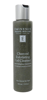ÉMINENCE Charcoal Exfoliating Gel Cleanser bottle for deep cleansing and oil balance.