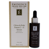 Eminence Citrus & Kale Potent C Plus E Serum bottle for radiant, antioxidant skin support.