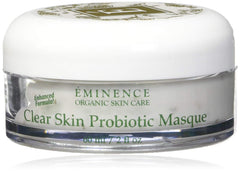 Eminence Clear Skin Probiotic Masque jar closeup showing creamy texture for blemish-prone skin