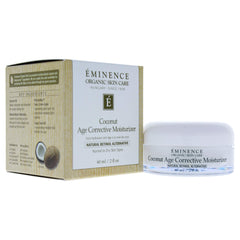 Eminence Coconut Age Corrective Moisturizer jar closeup highlights creamy hydration.