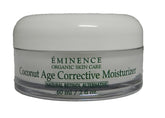 Eminence Coconut Age Corrective Moisturizer jar close-up showing creamy texture for deep hydration.