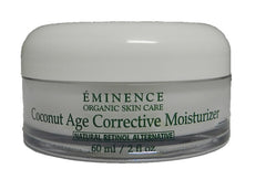 Eminence Coconut Age Corrective Moisturizer jar close-up showing creamy texture for deep hydration.