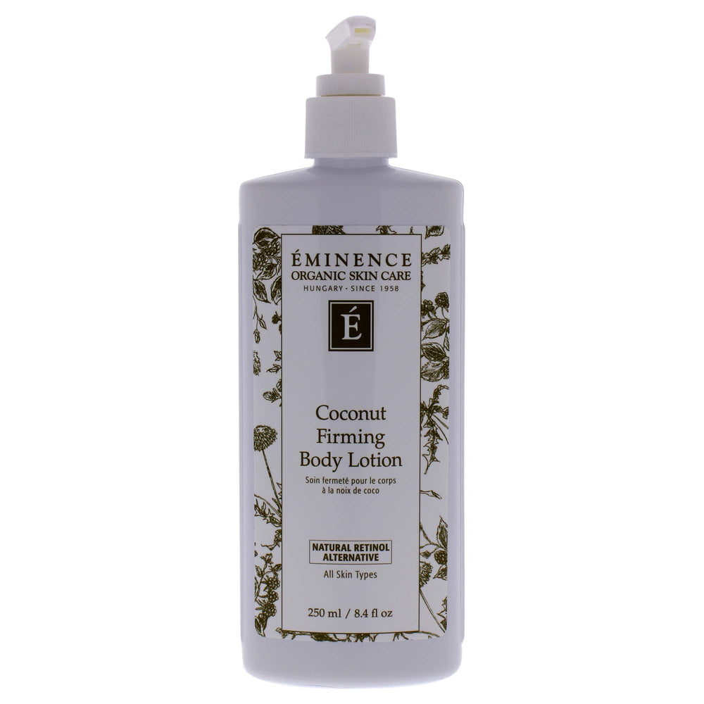 Eminence Coconut Firming Body Lotion bottle for deep hydration and skin nourishment.