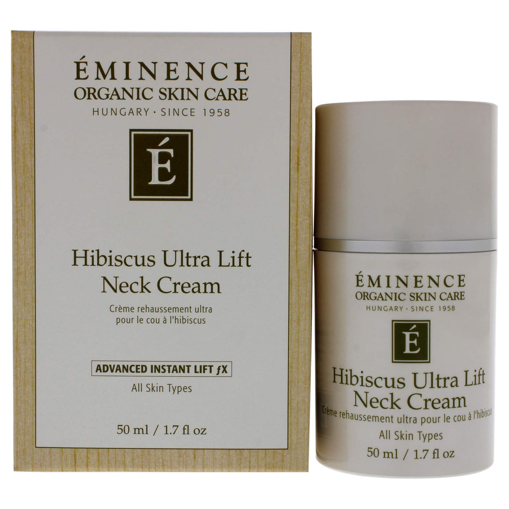 Eminence Hibiscus Ultra Lift Neck Cream airless pump enables controlled, premium application.