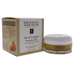 Eminence Yam and Pumpkin Enzyme Peel application scene suggesting gentle exfoliation and fresh glow.