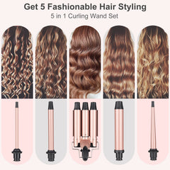 EMOCCI PRO ceramic-tourmaline barrels for smooth styling with added shine.