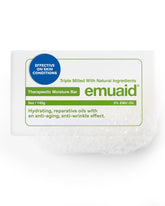 emuaid Therapeutic Moisture Bar packaging shows daily cleansing and hydration for dry skin.