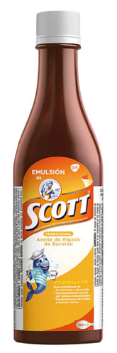 Emulsion de Scott Tradicional 180ml bottle closeup for daily wellness support.