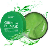 Enaskin Naturals green tea eye patches pack showing 30 pairs for dark circles and puffiness.
