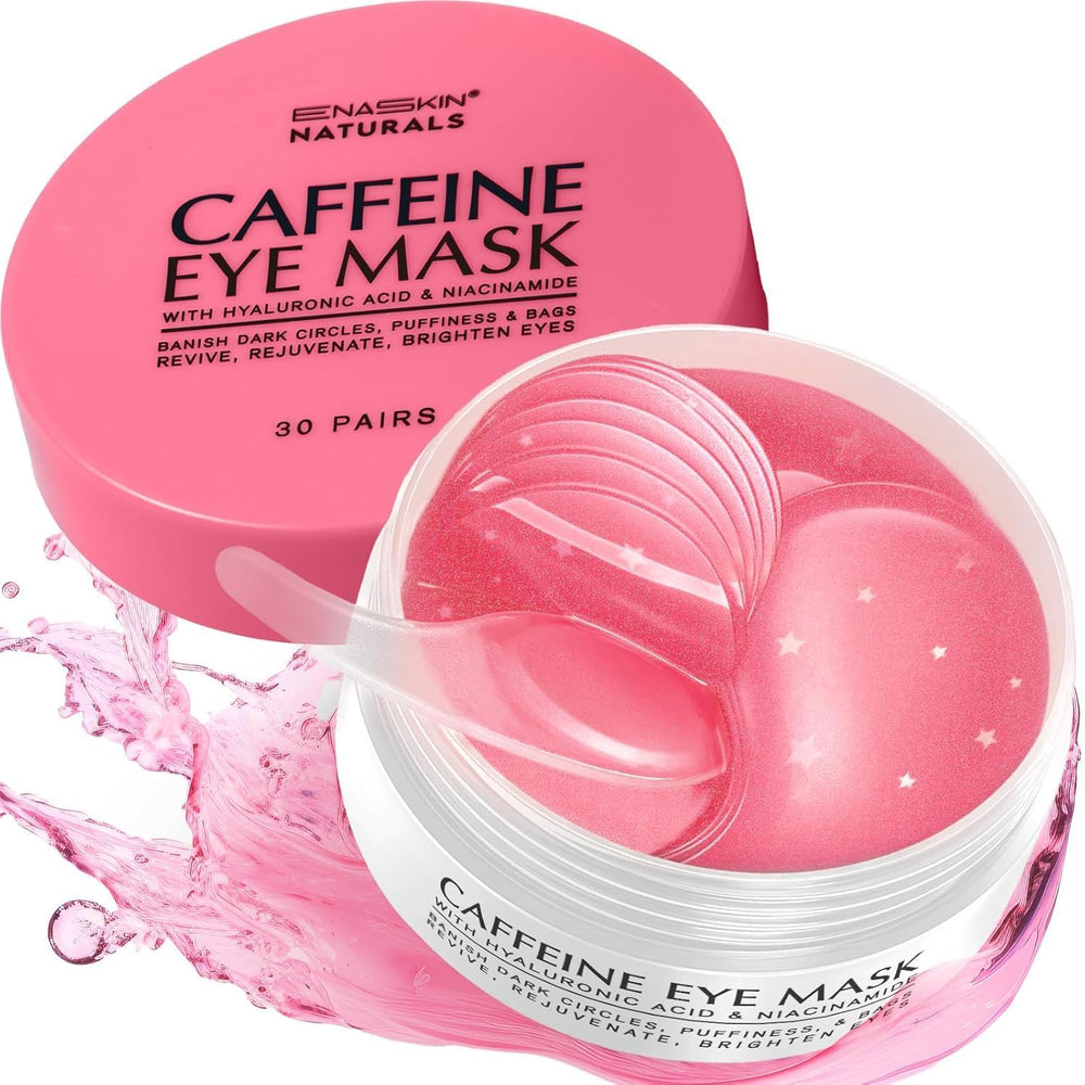 Enaskin Naturals rose eye patches packaging, ideal for gifting and on-the-go brightening.