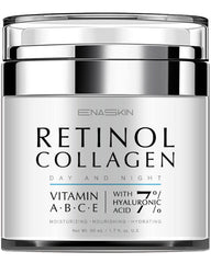 enaskin retinol cream tube application highlights targeted anti-aging hydration.