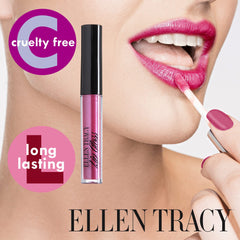 Enchante Ellen Tracy lip gloss application reveals smooth, hydrated lips.