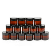 Encheng amber 2 oz jar pack for portable cosmetics storage.
