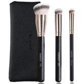 ENERGY 3pcs makeup brush set in case for smooth foundation application.