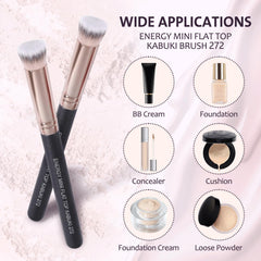 ENERGY brush features a flat head for precise coverage in hard-to-reach areas.