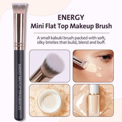 ENERGY Small Foundation Brush with soft synthetic bristles for smooth makeup application.