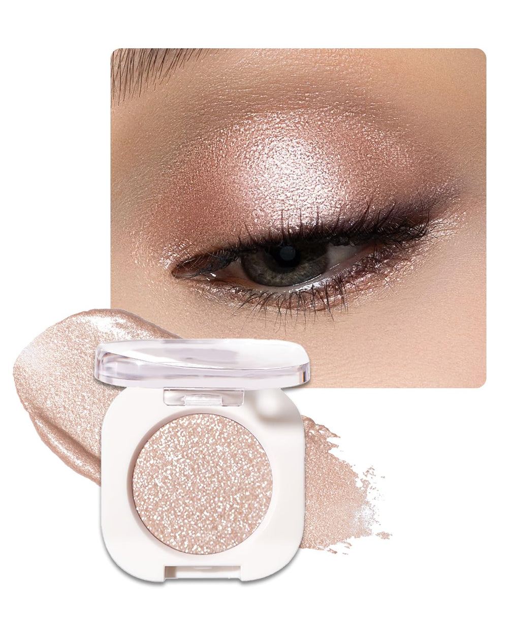Enfuntins single shimmer eyeshadow pearl champagne swatch highlights high-pigment sparkle