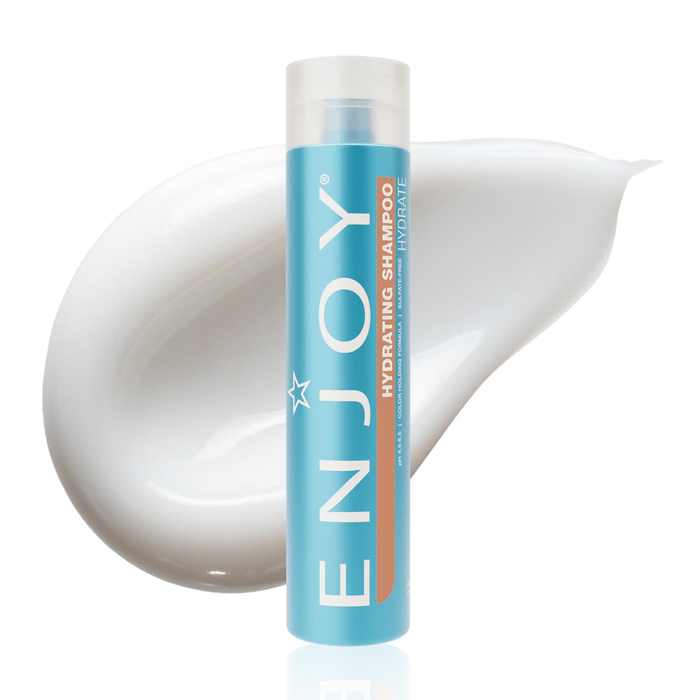 Enjoy Hydrating Shampoo bottle shows a lightweight cleanse for soft, manageable hair.