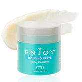 Enjoy Molding Paste bottle closeup highlighting shine-friendly formula for polished looks