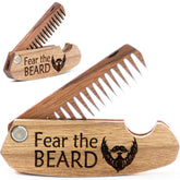 Enjoy The Wood foldable beard comb in walnut for on-the-go grooming