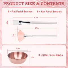 Entei flat mask brushes—8-pack for smooth, even application.