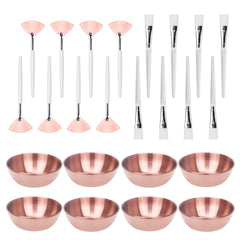 Entei rose gold facial bowls—8-pack for precise at-home mask mixing.