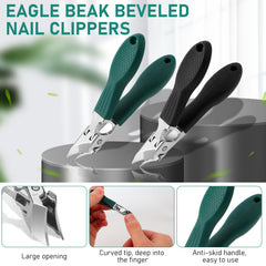 Enterlent anti-splash slanted nail clipper with wide jaw keeps clipping mess-free.