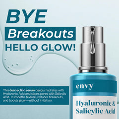 Envy Hyaluronic Serum pump dispensing for easy, mess-free application.