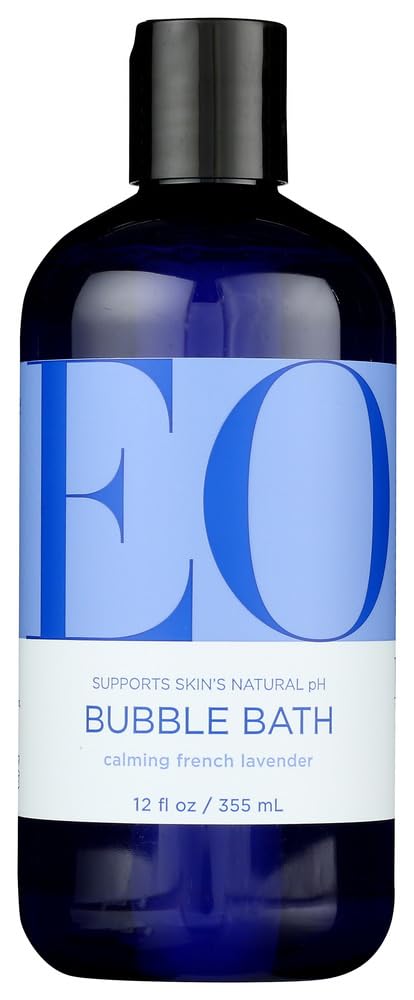 EO Bubble Bath Serenity French Lavender bottle with Aloe delivers a soothing soak.