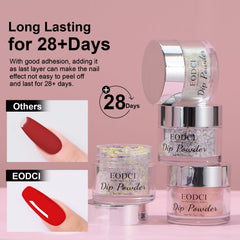 EODCI 1oz label close-up emphasizes quality dip powder for long-lasting color