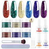eodci blue starry dip powder for vibrant long-lasting manicure.