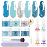 Eodci dip powder kit with six colors swatches for salon-quality at-home manicures