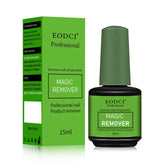 eodci Magic Gel Nail Polish Remover bottle shows quick soak-off action for busy mornings.
