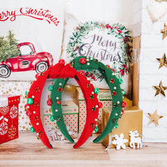Eostankr headband rhinestone embellishment adds a sparkly holiday accent
