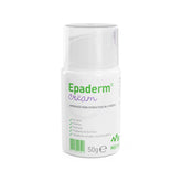 Epaderm Cream 50g tube on a bathroom shelf for gentle daily hydration.