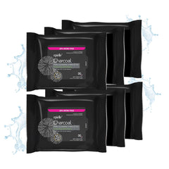 Epielle Charcoal makeup remover wipes pack shot showing 30-sheet packs